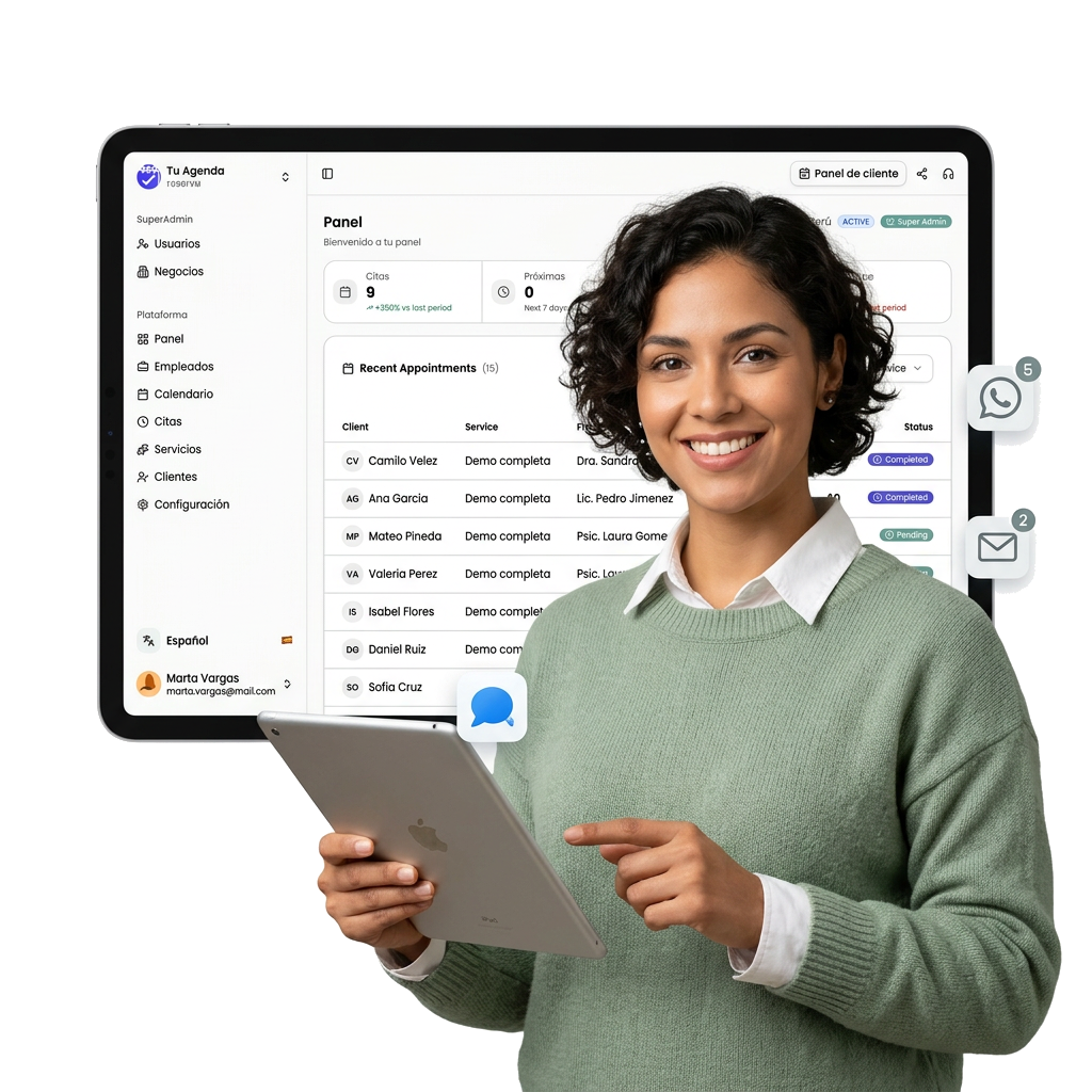 TuAgenda dashboard